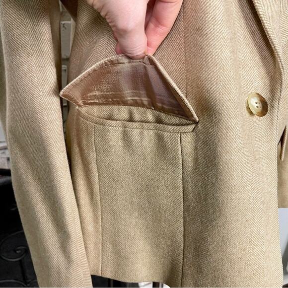 Vintage 80s Even Picone Wool Blend Tan Neutral Academia Blazer 10 - Picture 5 of 12